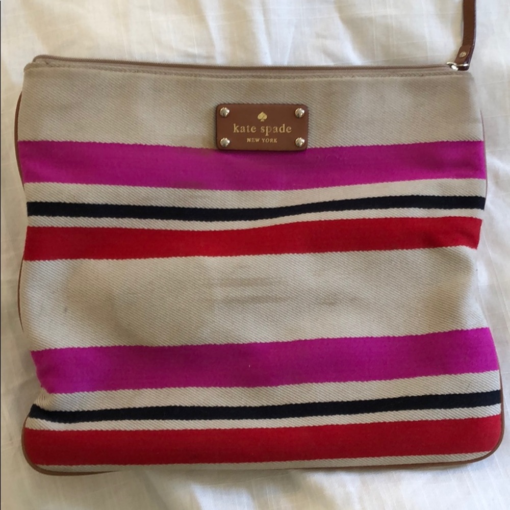 Kate Spade striped Clutch/iPad case